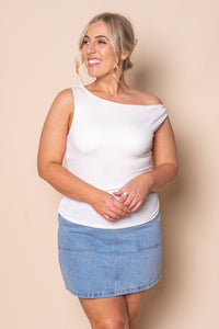 Kylie Off Shoulder Top in Vintage White - All About Eve
