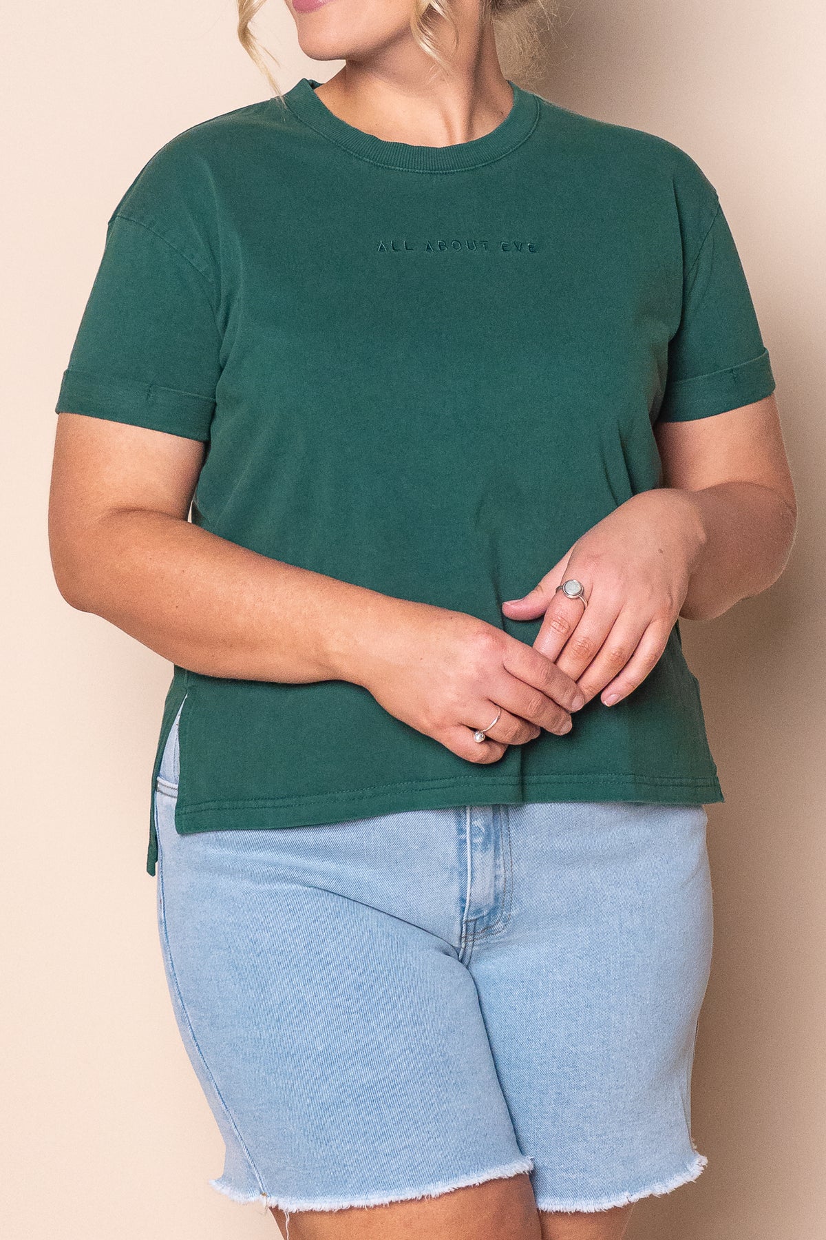 AAE Washed Tee in Forest Green - All About Eve