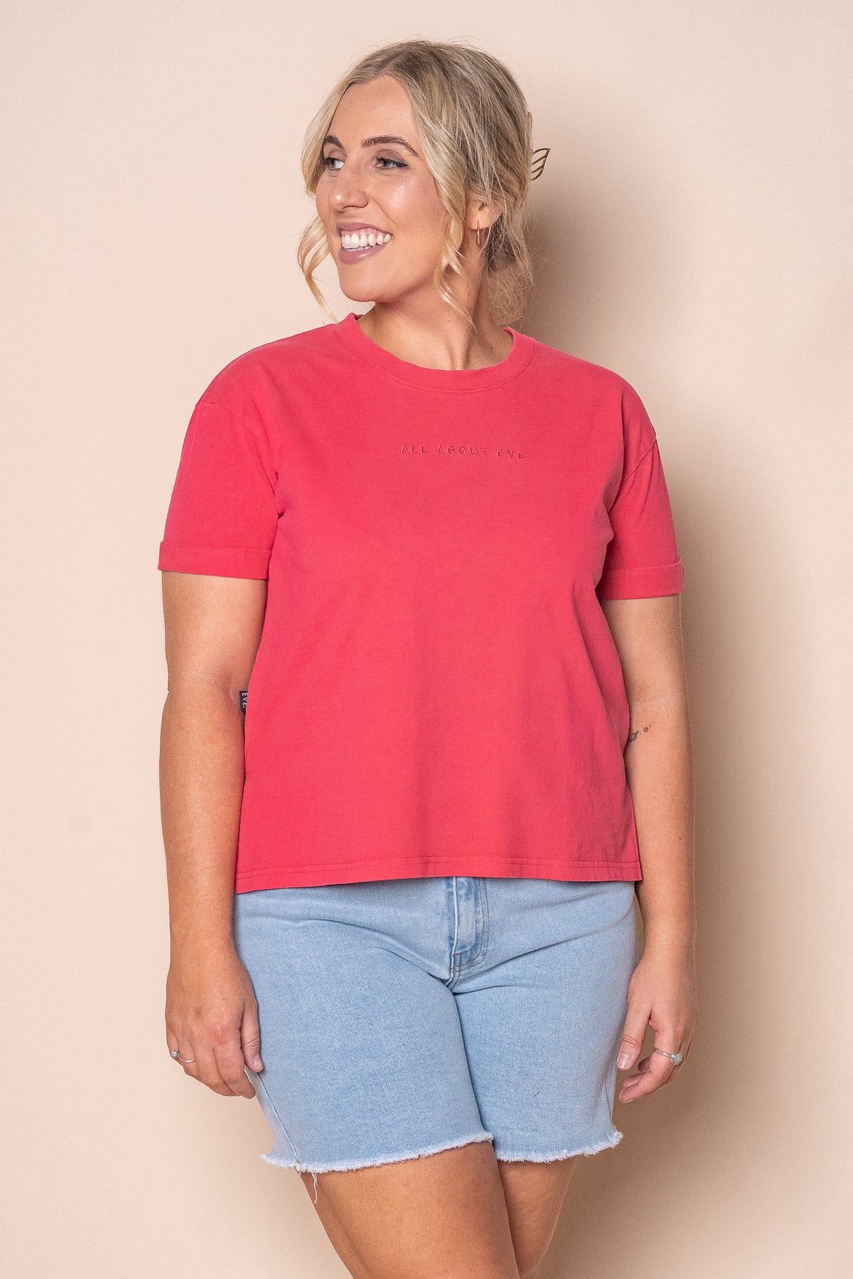 AAE Washed Tee in Berry - All About Eve