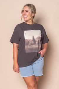 Yellowstone Relaxed Tee in Charcoal - All About Eve