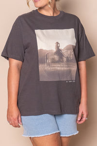 Yellowstone Relaxed Tee in Charcoal - All About Eve