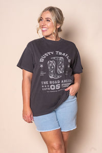 Dusty Trails Relaxed Tee in Washed Black - All About Eve