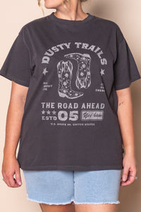 Dusty Trails Relaxed Tee in Washed Black - All About Eve