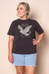 Hand Drawn Tee in Washed Black - Silent Theory