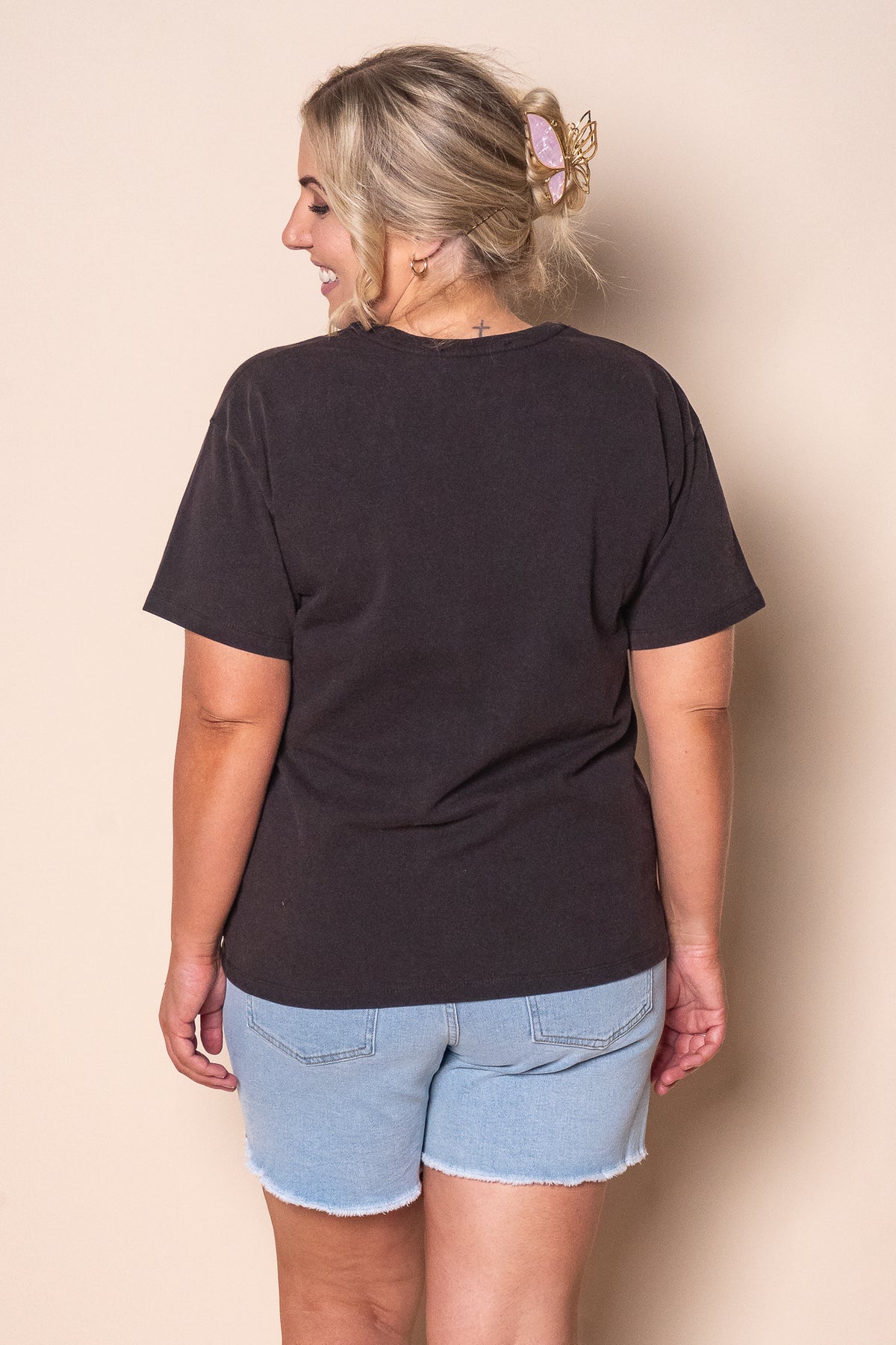 Hand Drawn Tee in Washed Black - Silent Theory