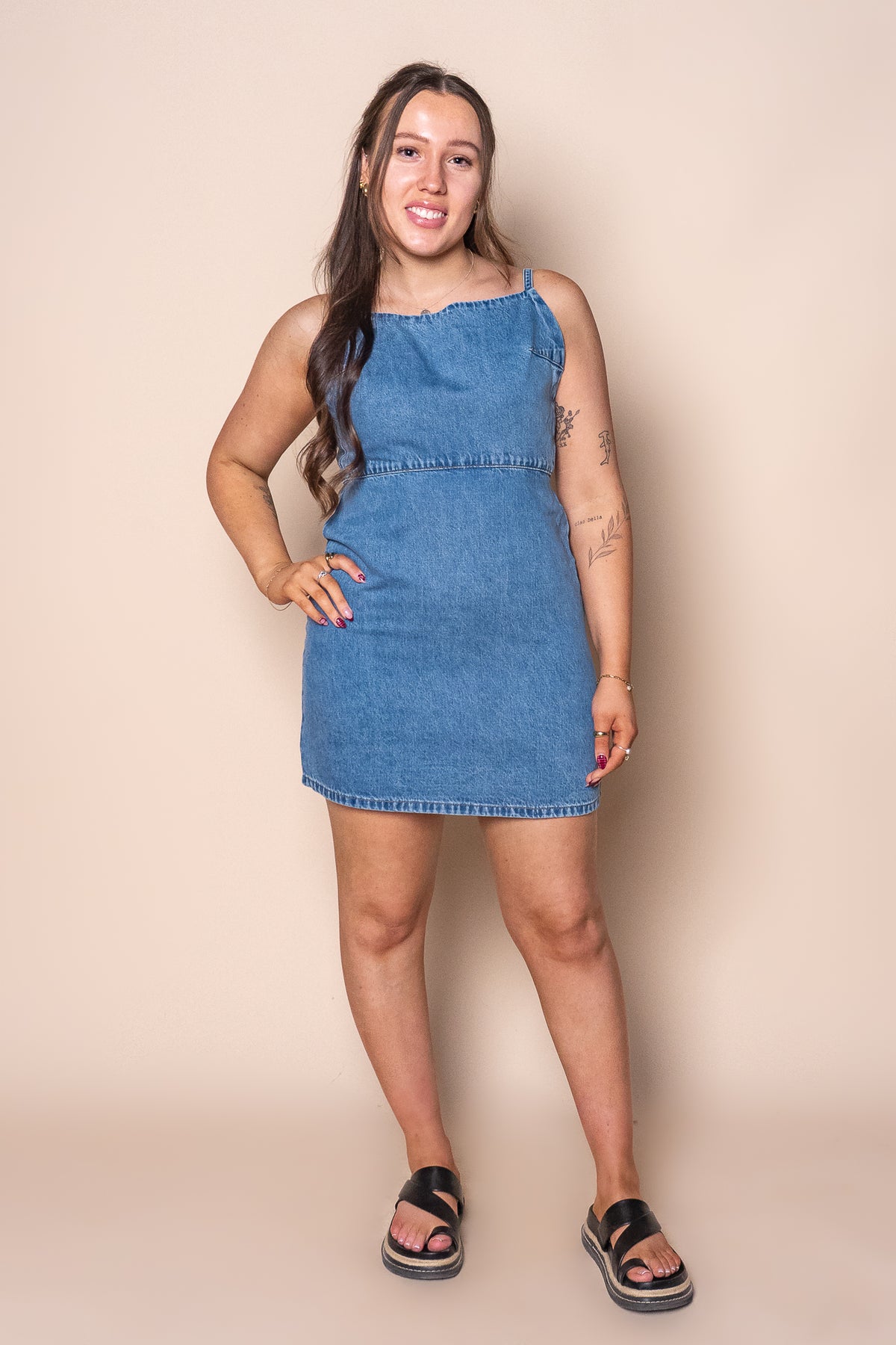 Aster Mini Dress in Mid Blue - Silent Theory