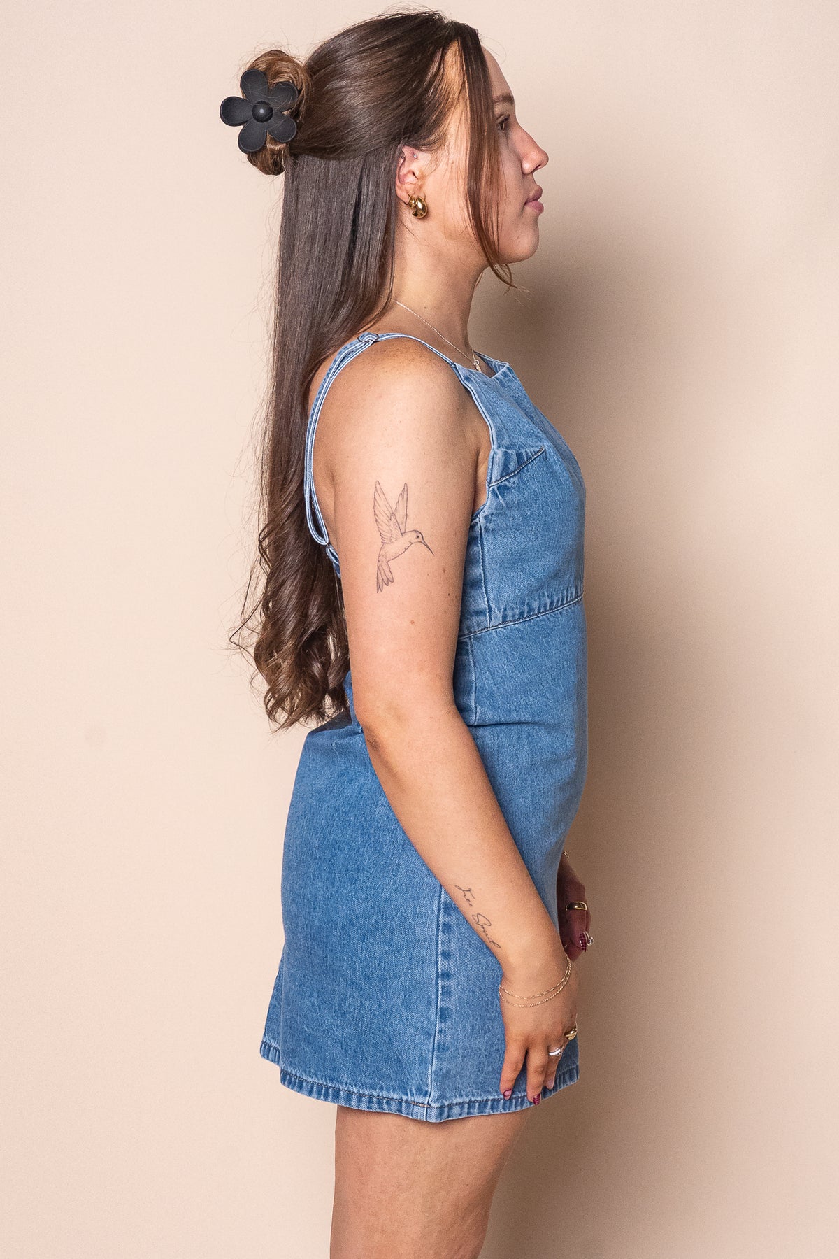 Aster Mini Dress in Mid Blue - Silent Theory