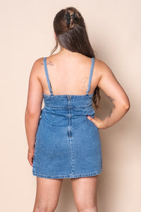 Aster Mini Dress in Mid Blue - Silent Theory