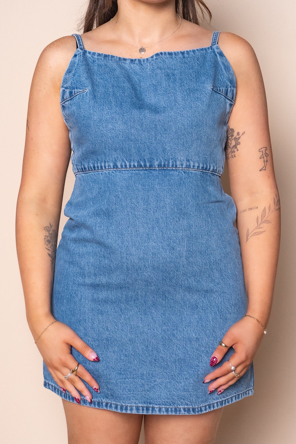 Aster Mini Dress in Mid Blue - Silent Theory