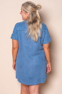 Lucinda Chambray Dress in Mid Blue
