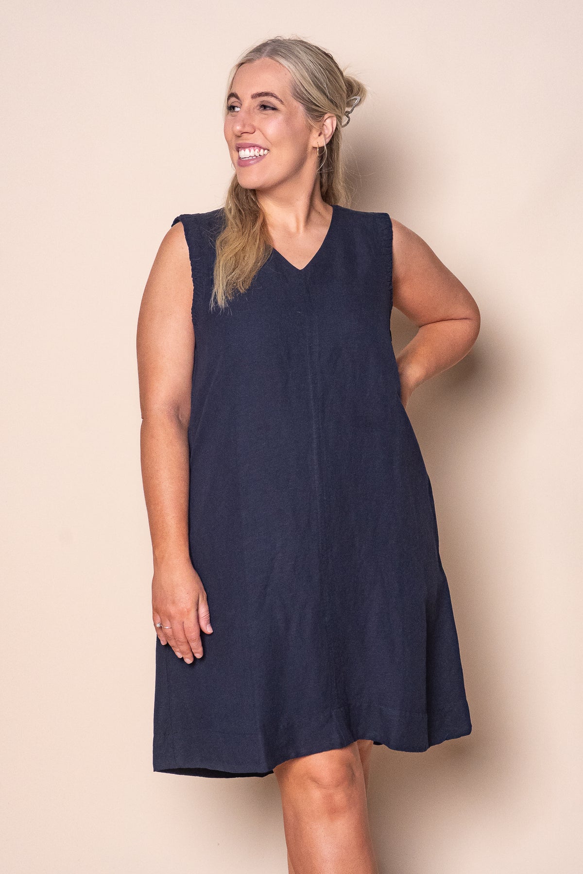 Bermuda Sleeveless Dress in Dark Sapphire - Foxwood