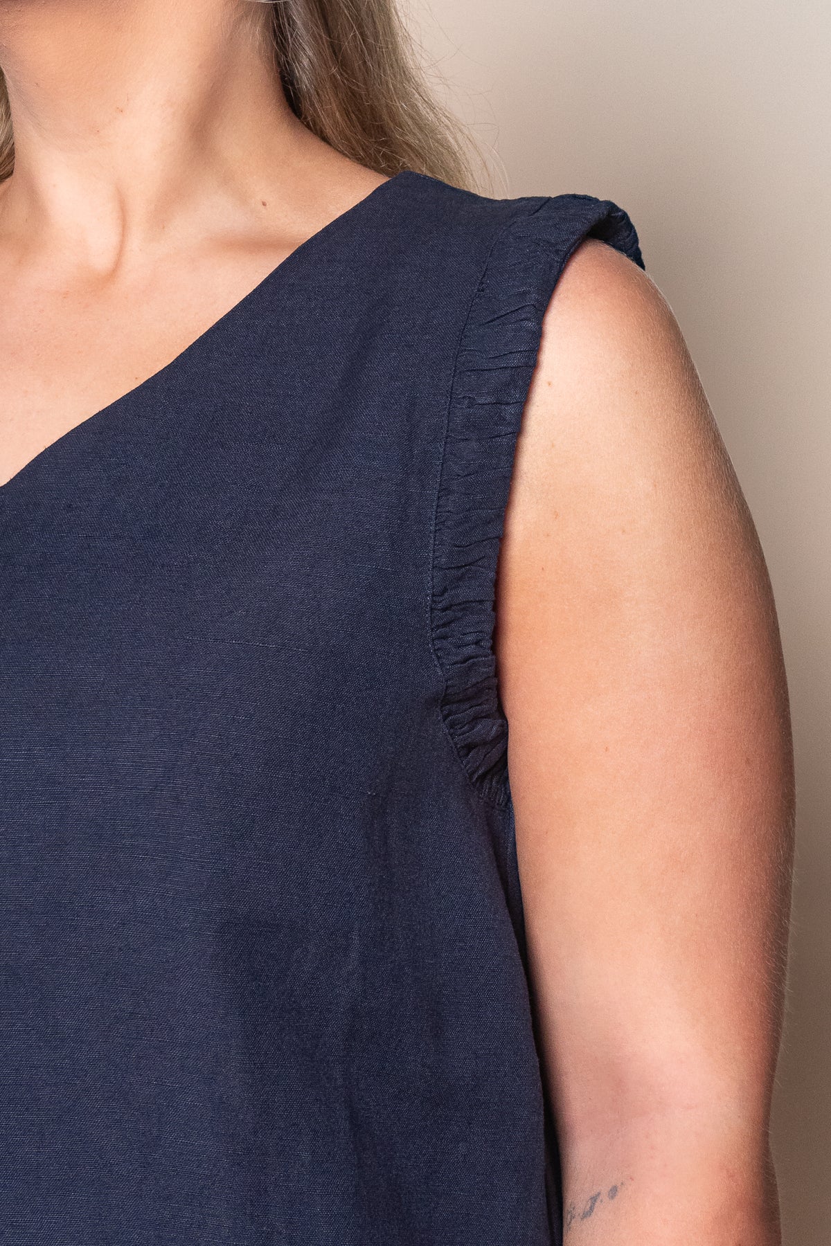 Bermuda Sleeveless Dress in Dark Sapphire - Foxwood