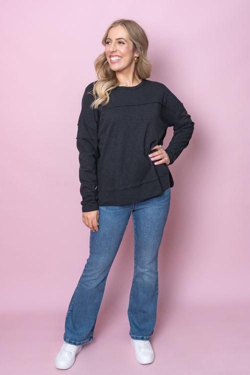 Jayne Throw On Top in Black - Foxwood