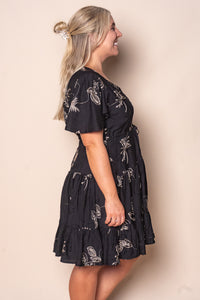 Rococo Floral Embroidery Dress in Black