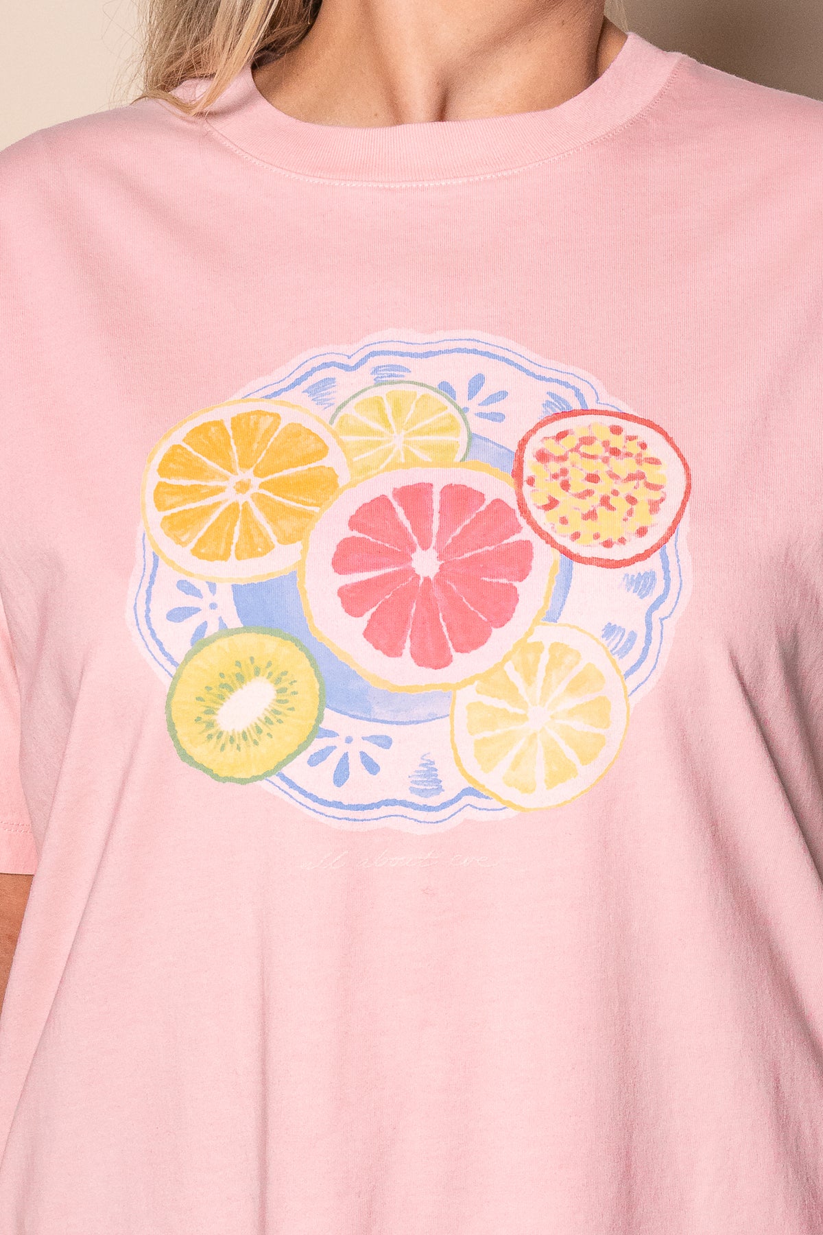 Fruit Salad Relaxed Tee in Pink - All About Eve