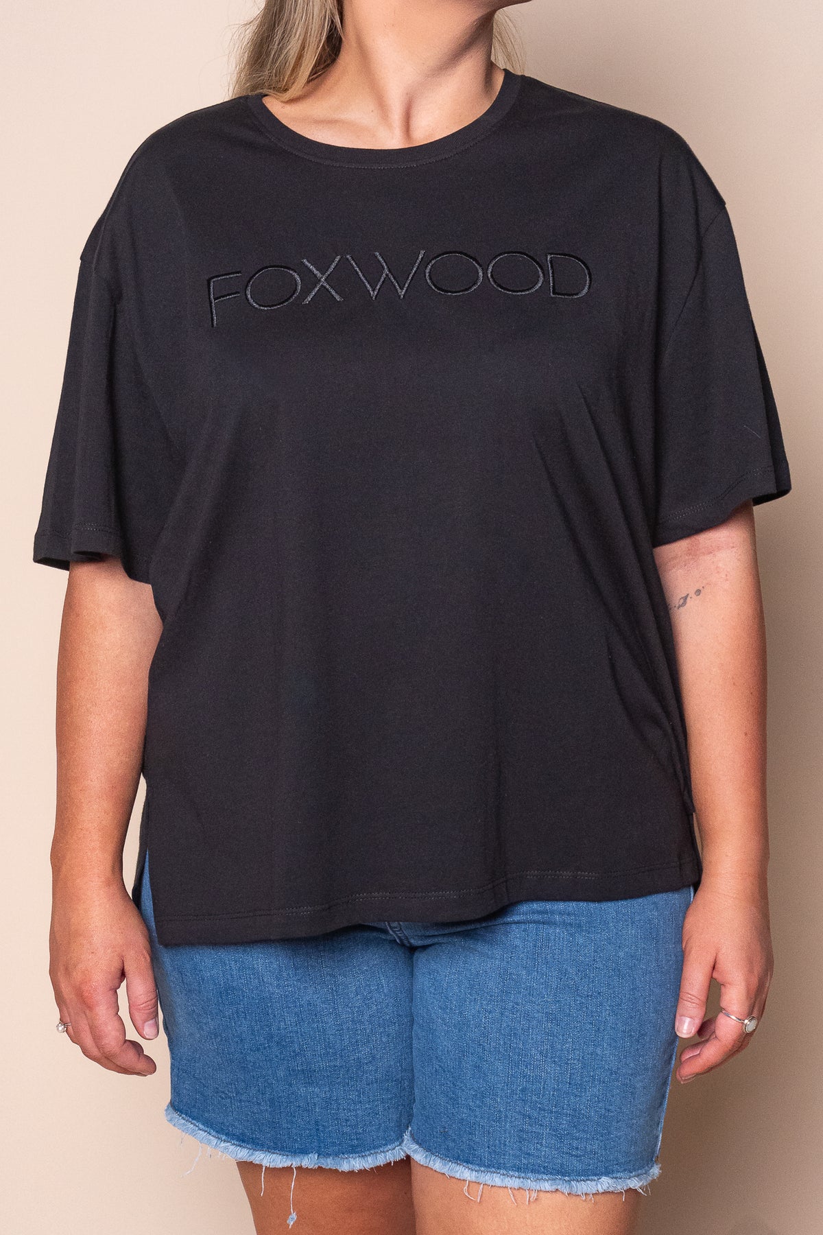 Simplified Tee in Black - Foxwood
