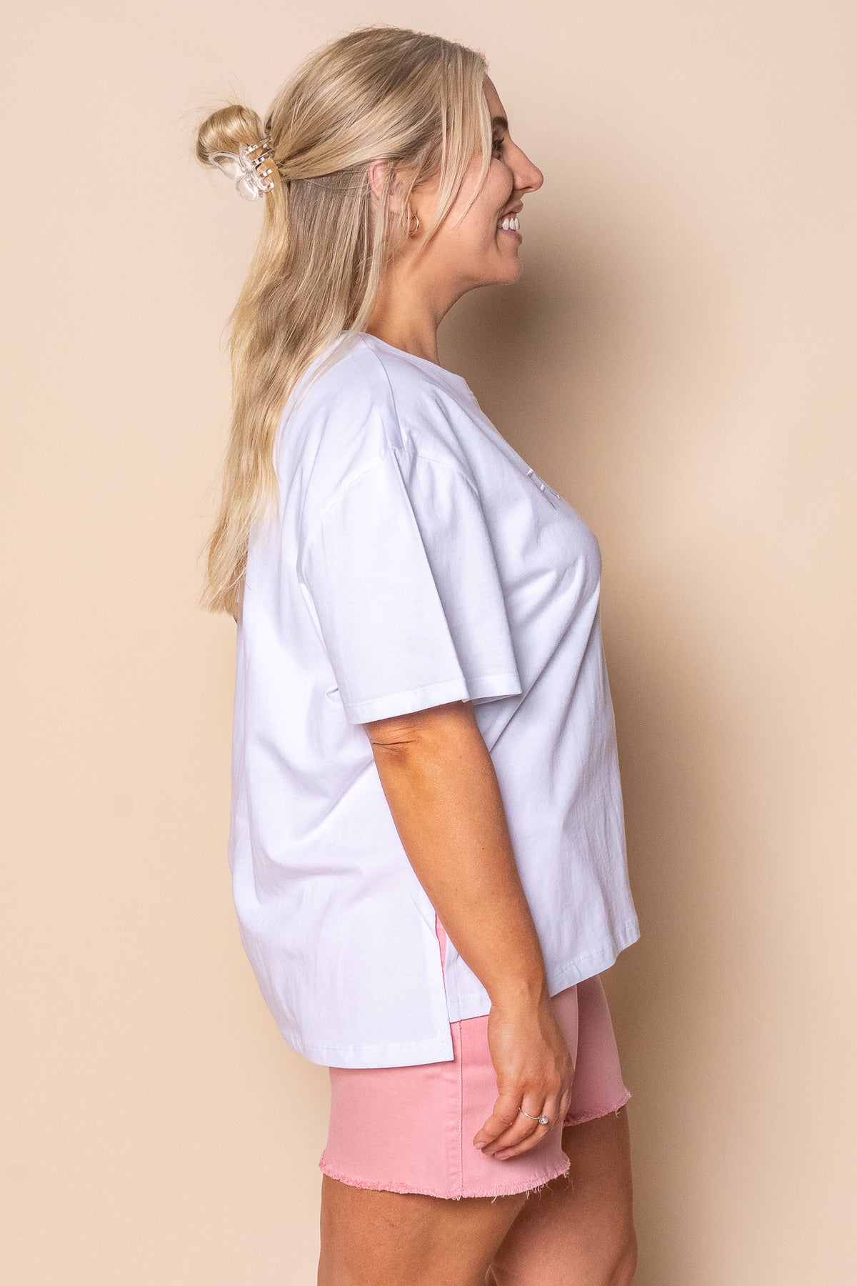 Simplified Tee in White - Foxwood