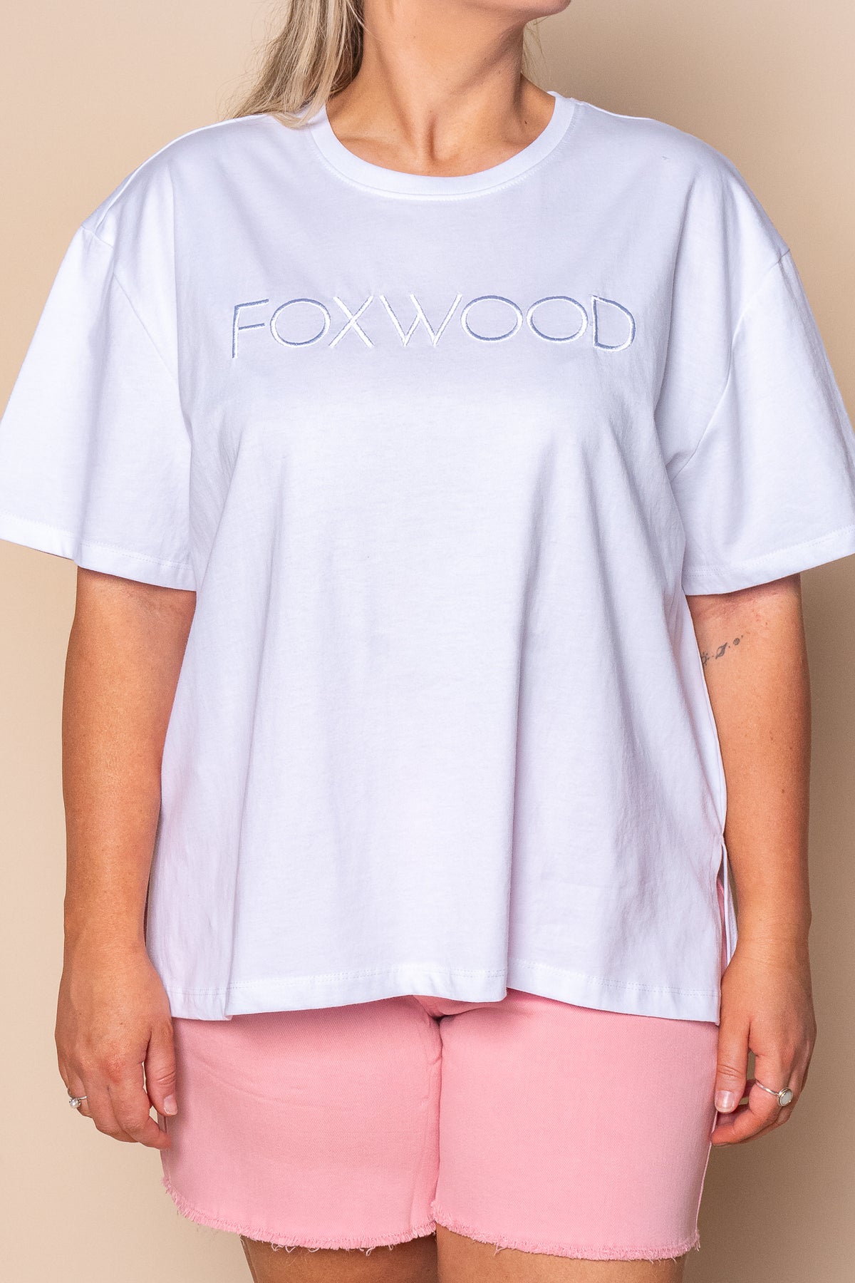 Simplified Tee in White - Foxwood