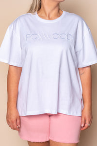 Simplified Tee in White - Foxwood