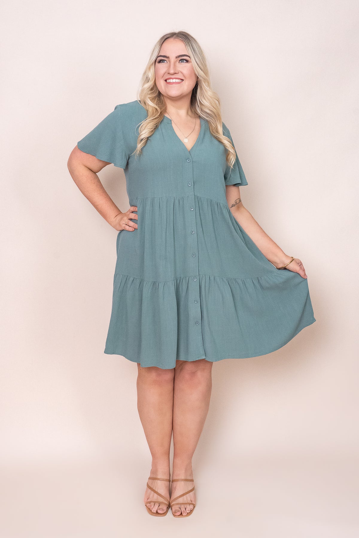 Alfie Dress in Sea Green