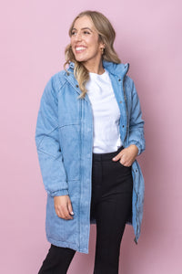 Rosalee Longline Jacket in Light Blue - Foxwood