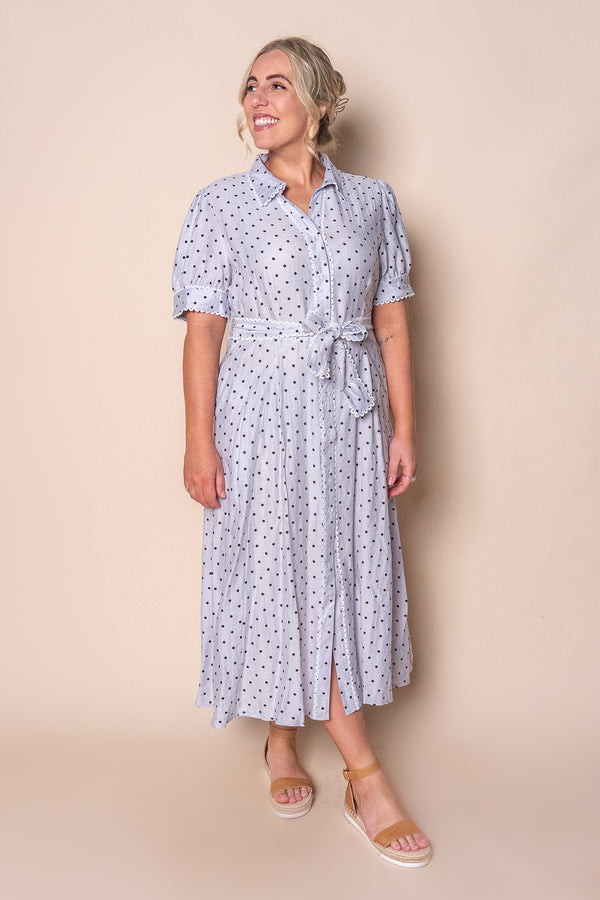 Kayleen Midi Dress in Light Grey