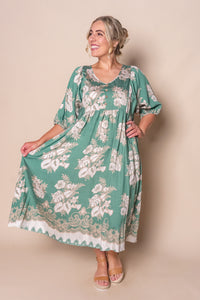 Faye Midi Dress in Emerald