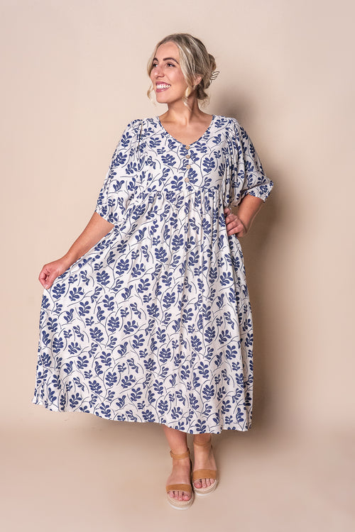 Claudian Midi Dress in Navy