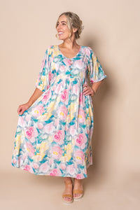 Josia Midi Dress in Blue Multi