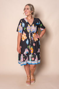 Gertie Art Print Dress in Black