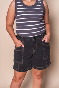Balmy Denim Shorts in Washed Black - Foxwood