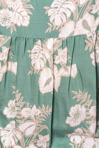 Mable Floral Border Top in Emerald