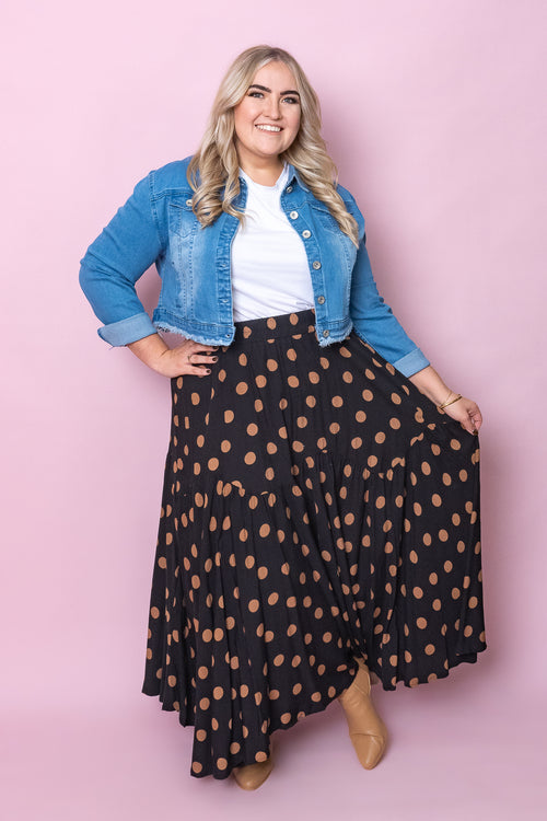 Toris Midi Skirt in Black