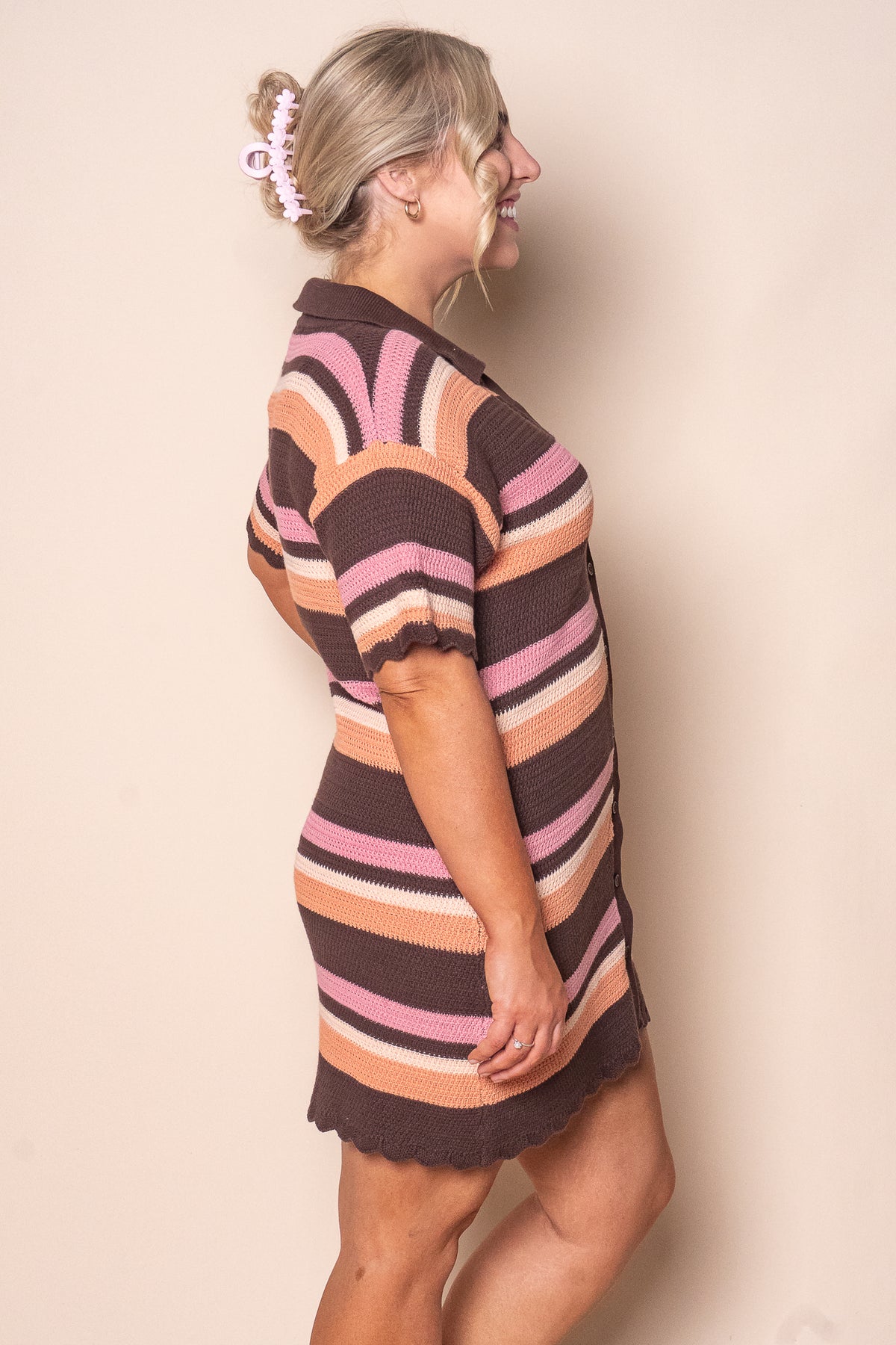 Copacabana Knit Dress in Chocolate Stripe - All About Eve