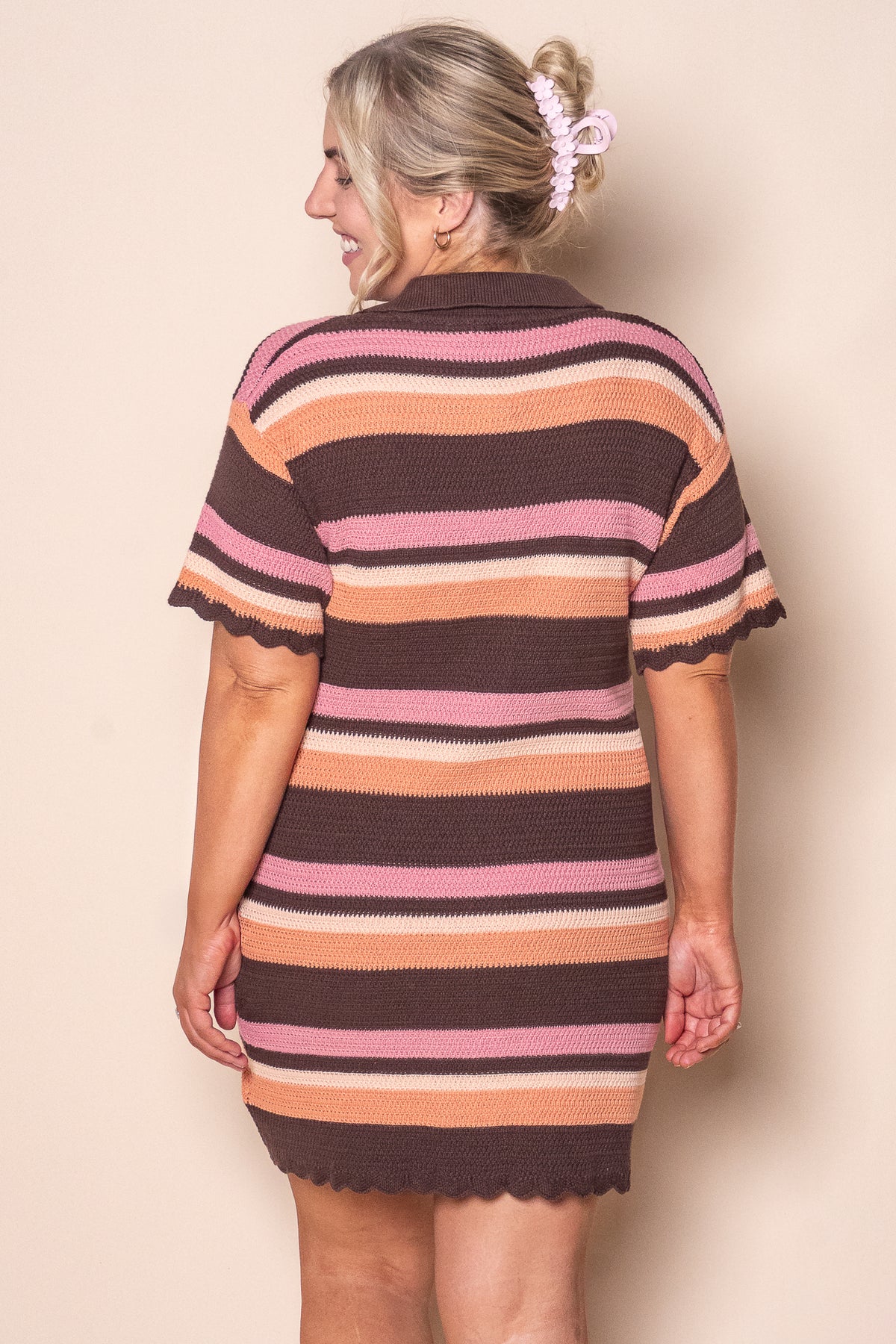 Copacabana Knit Dress in Chocolate Stripe - All About Eve