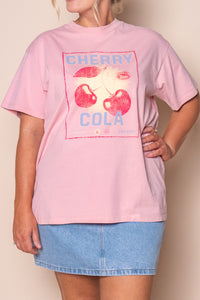 Wild Cherry Relaxed Tee in Pale Pink - All About Eve