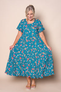 Mandy Midi Dress in Teal