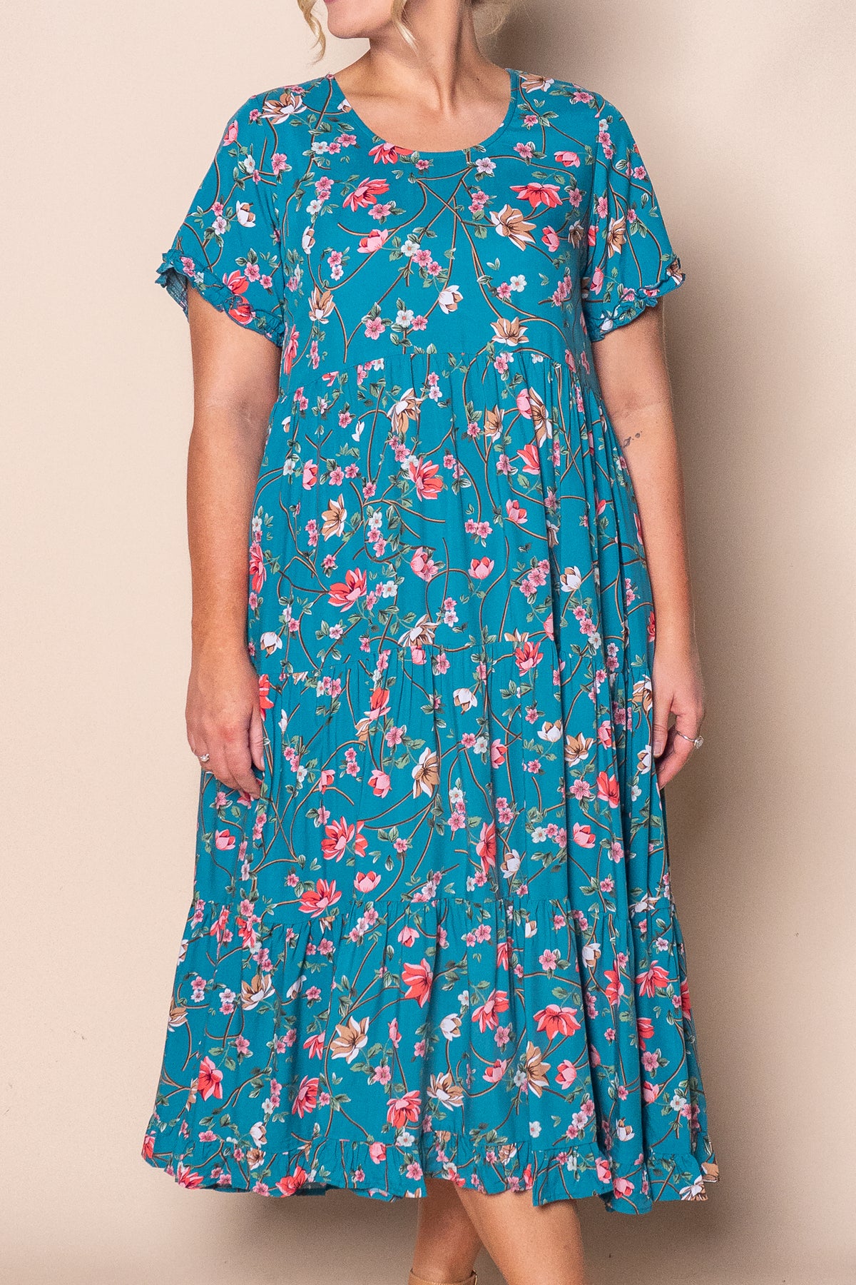 Mandy Midi Dress in Teal