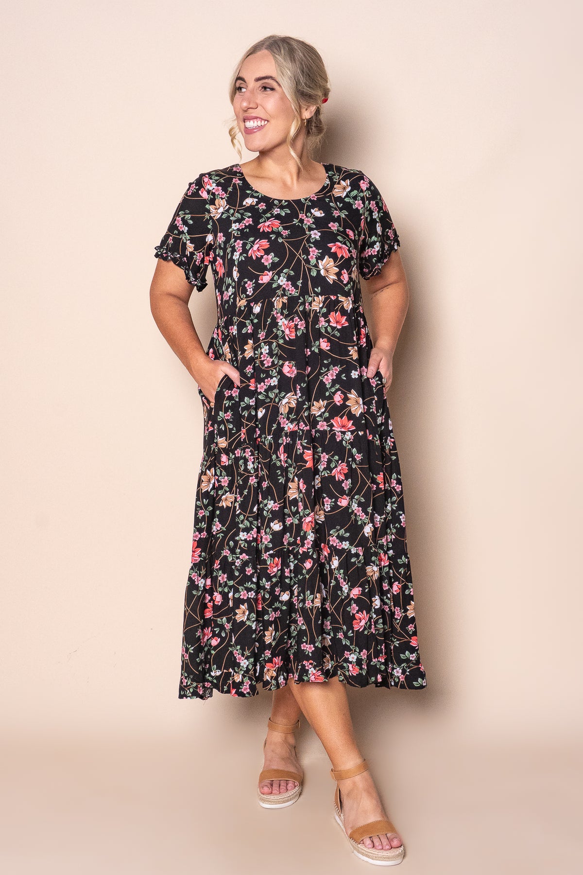 Mandy Midi Dress in Black