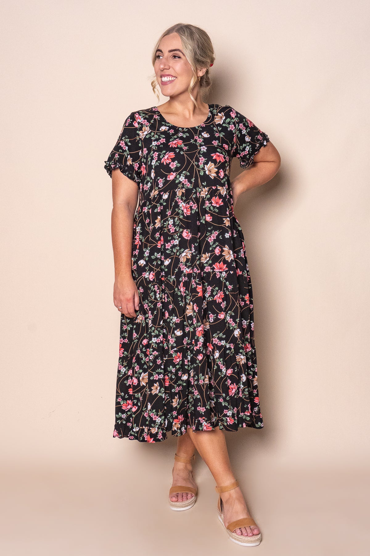 Mandy Midi Dress in Black