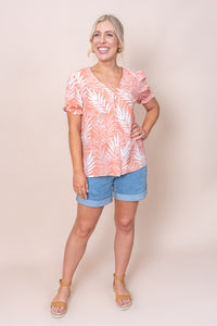 Ivie Top in Coral