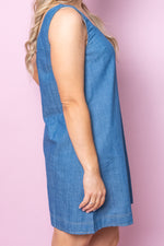Beatrice Dress in Mid Blue
