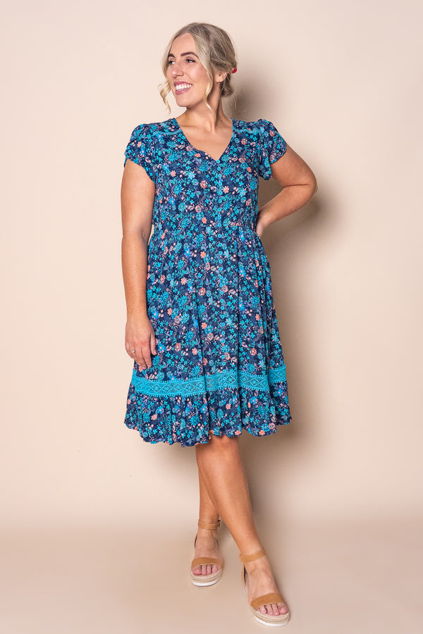 Deidre Floral Dress in Navy Multi