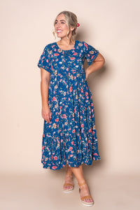 Mandy Midi Dress in Ocean Blue