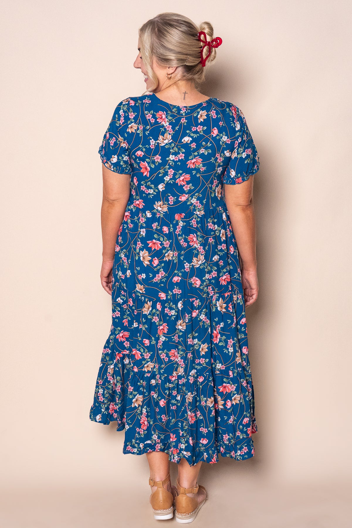 Mandy Midi Dress in Ocean Blue