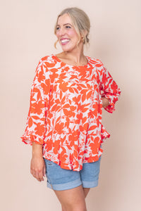 Willamina Top in Bright Red