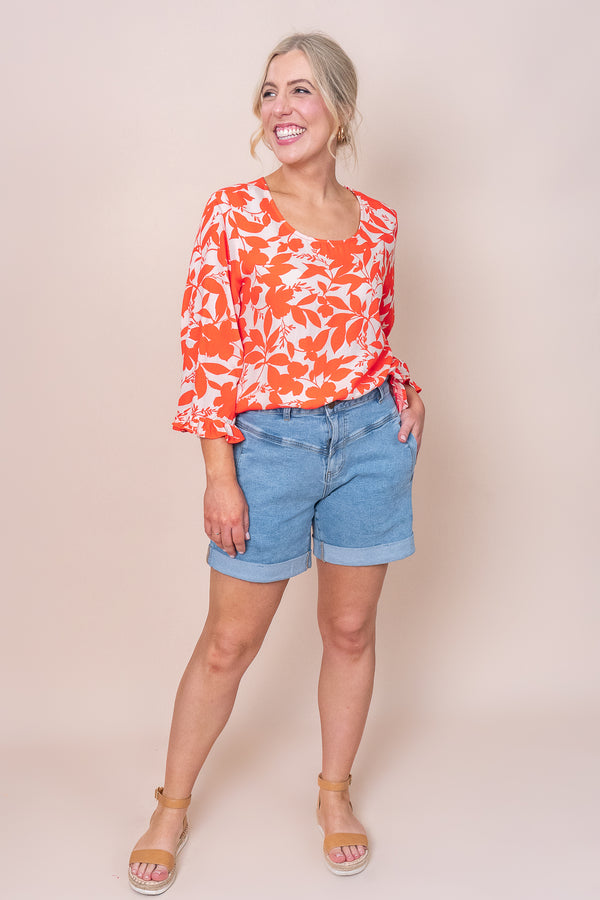 Willamina Top in Bright Red