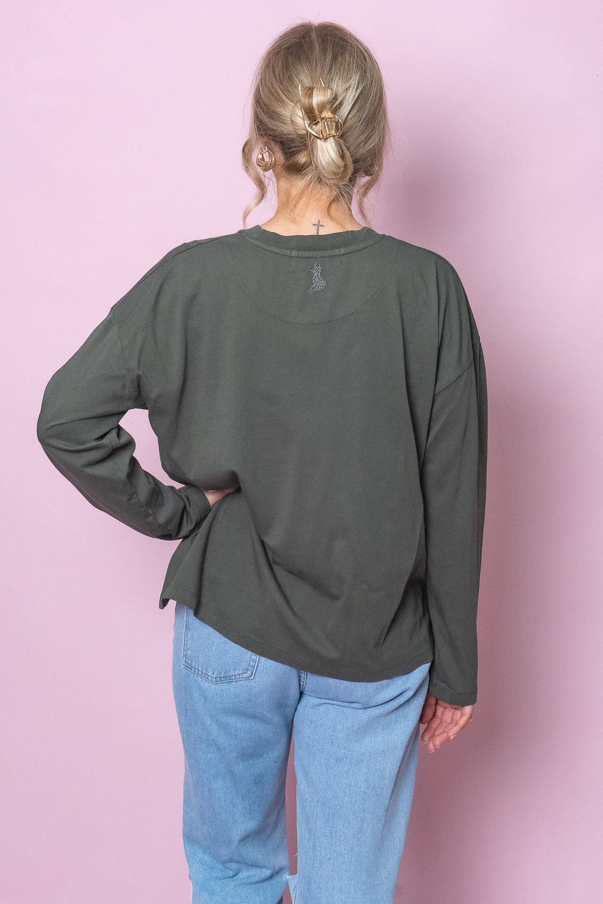 Hold Up Long Sleeve Top in Thyme - Foxwood