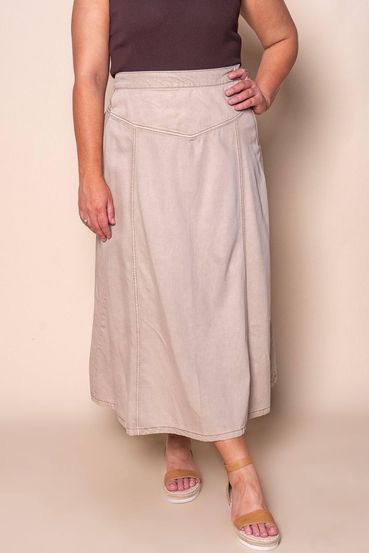 Cove Maxi Skirt in Beige - Silent Theory