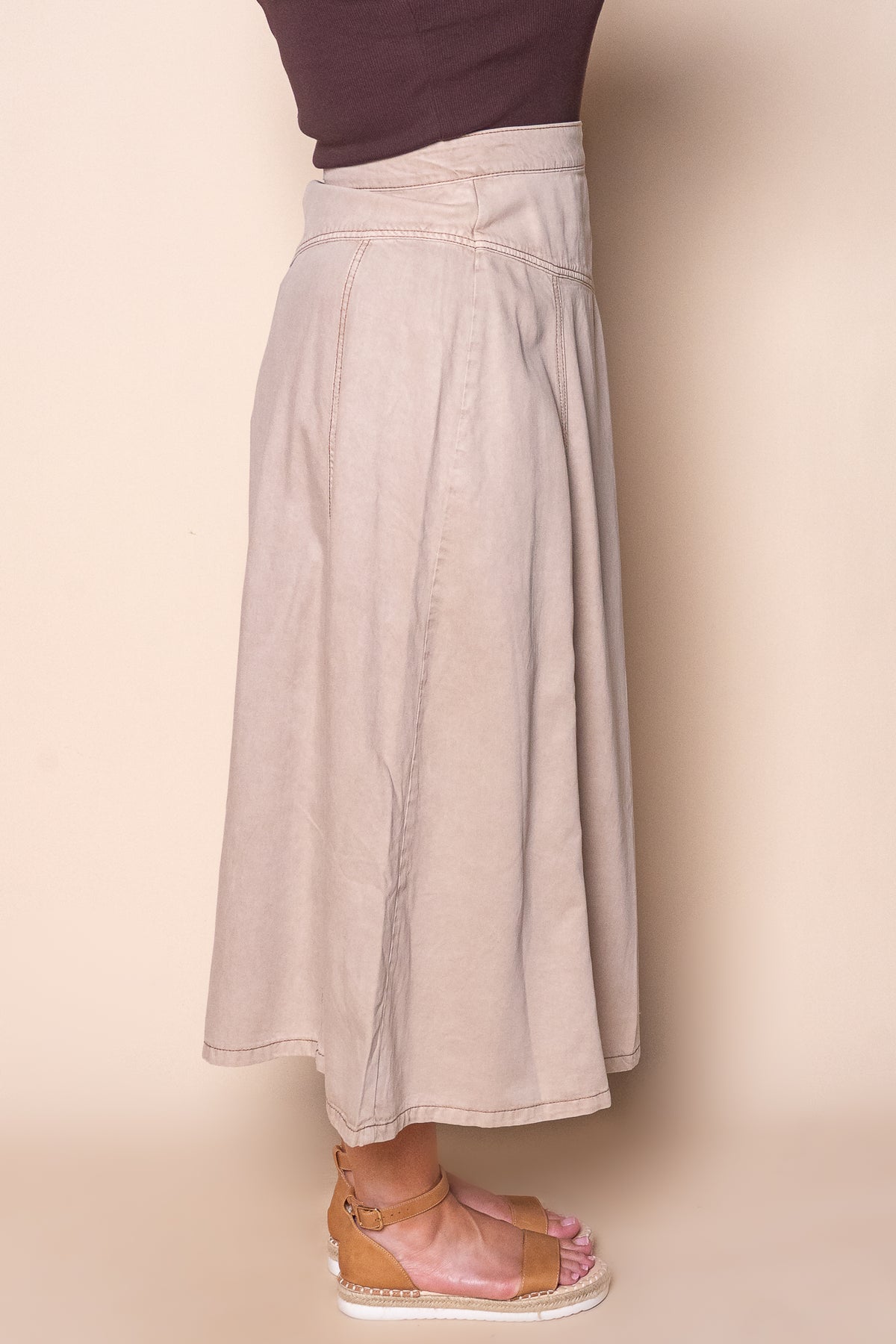 Cove Maxi Skirt in Beige - Silent Theory